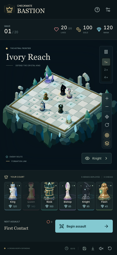 Checkmate Bastion：完成したプレイ可能な垂直スライス · デスクトップ＋タッチ